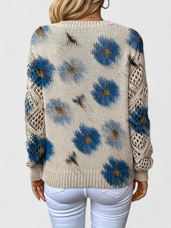 LIZA | Elegancki sweter w kwiaty