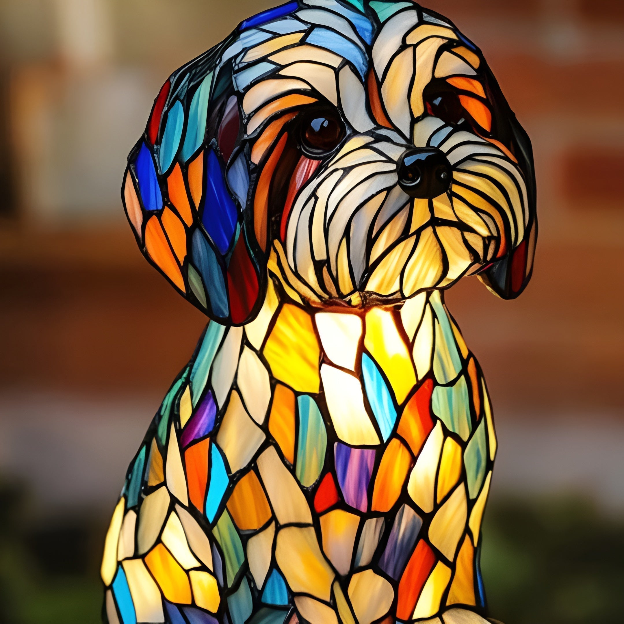 Papouille – Lampe pour chien magique en verre coloré
